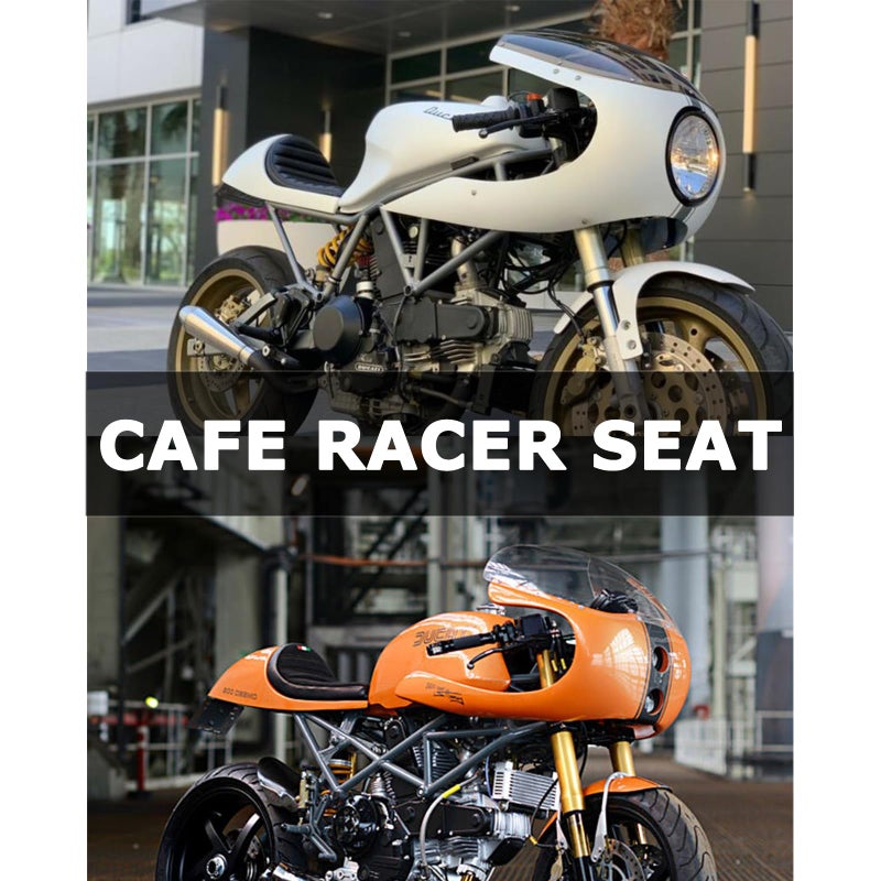 DKMOTORK 0391 Motorcycle Hump Cafe Racer Seat All Blackï¼ˆgloss black finish, subframe modification is requiredï¼‰ - Image 2